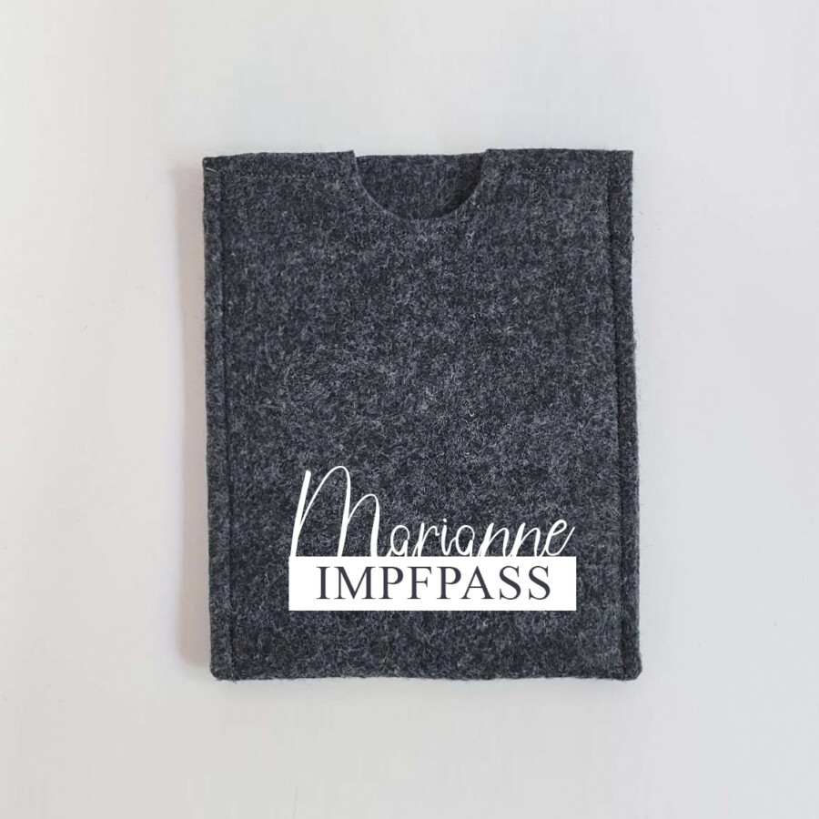 Impfpass Hülle personalisiert mit Wunschnamen, Ideal für unterwegs, Geschenk