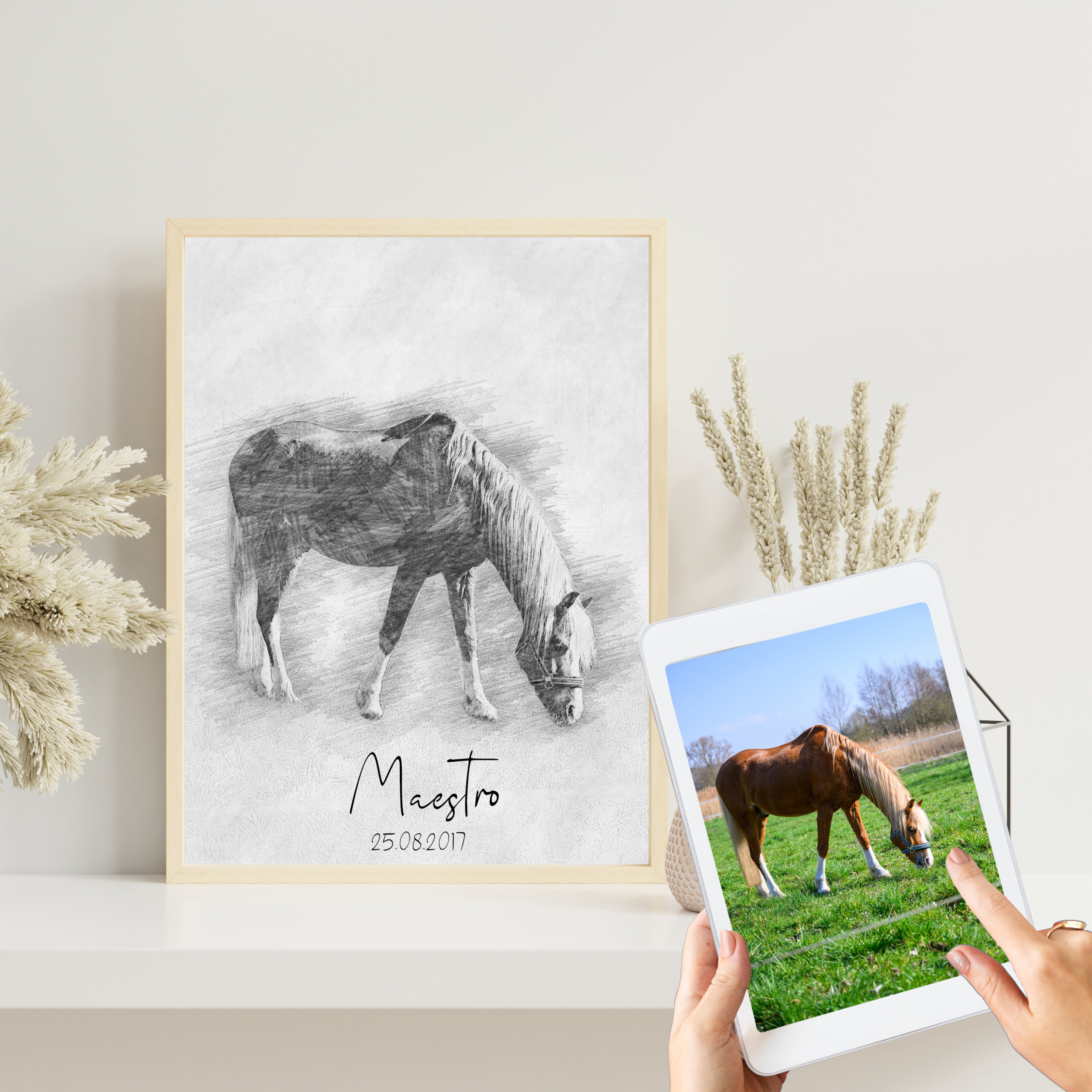 Digitale Bleistift Zeichnung von deinem Haustier | Skizze vom Foto | Individuelle Bleistiftskizze | Hund | Katze | Pferd | Tier | Bild – Bild 2