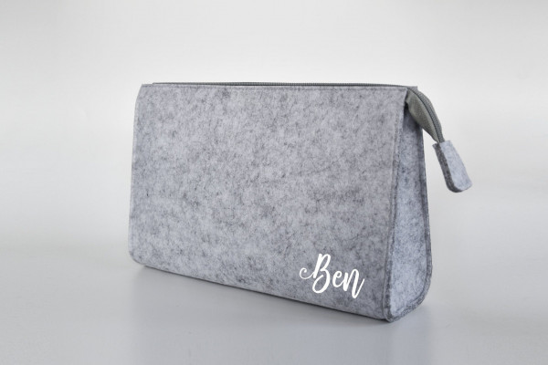 Personalisierte Kosmetiktasche aus Filz 28x19x8 cm | Kulturtasche | Schminktasche | Wickeltasche | Namen – Bild 6