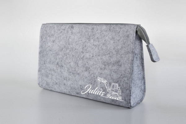 Personalisierte Wickeltasche aus Filz 28x19x8 cm | Kulturtasche | Kosmetiktasche | Schminktasche – Bild 5