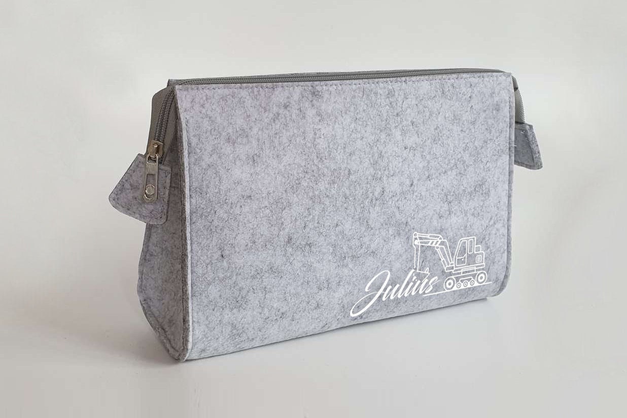 Personalisierte Wickeltasche aus Filz 28x19x8 cm | Kulturtasche | Kosmetiktasche | Schminktasche – Bild 6