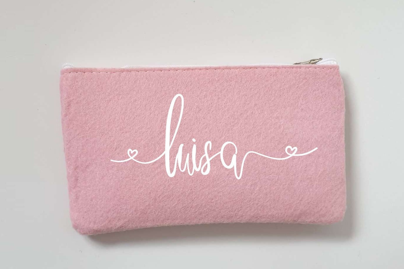 Kleine Schminktasche aus Filz 18x10 cm | Personalisiert | Kosmetiktasche mit Namen | Kulturtasche | Filz-Mäppchen | Geschenk | Beauty Bag – Bild 2