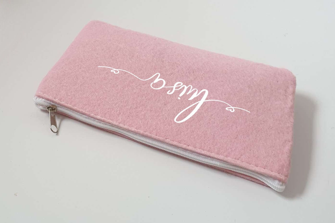 Kleine Schminktasche aus Filz 18x10 cm | Personalisiert | Kosmetiktasche mit Namen | Kulturtasche | Filz-Mäppchen | Geschenk | Beauty Bag – Bild 3