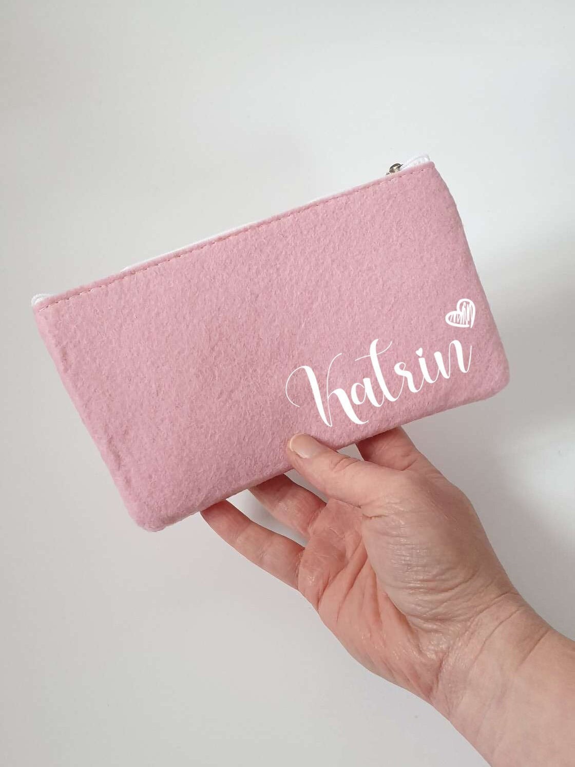 Kleine Schminktasche aus Filz 18x10 cm | Personalisiert | Kosmetiktasche mit Namen | Kulturtasche | Filz-Mäppchen | Geschenk | Beauty Bag – Bild 4