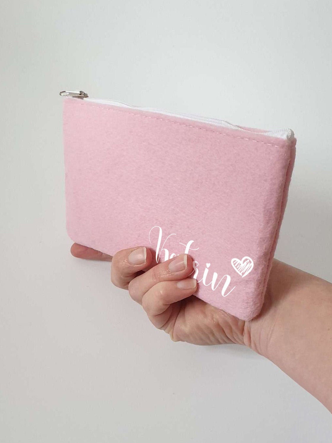 Kleine Schminktasche aus Filz 18x10 cm | Personalisiert | Kosmetiktasche mit Namen | Kulturtasche | Filz-Mäppchen | Geschenk | Beauty Bag – Bild 5