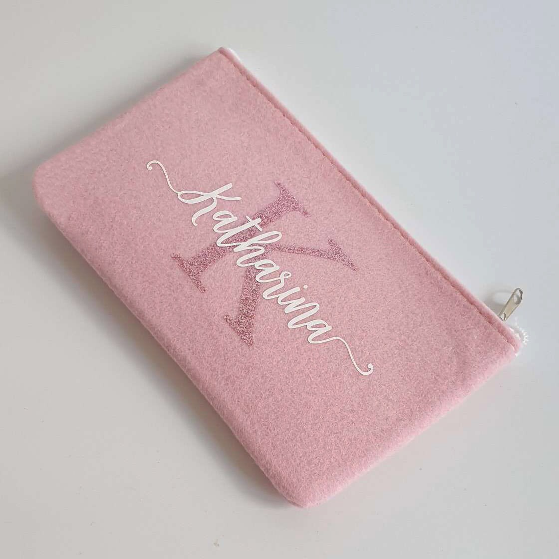 Kleine Schminktasche aus Filz 18x10 cm | Personalisiert | Kosmetiktasche mit Namen | Stifte Tasche | Filz-Mäppchen | Geschenk | Beauty Bag – Bild 4