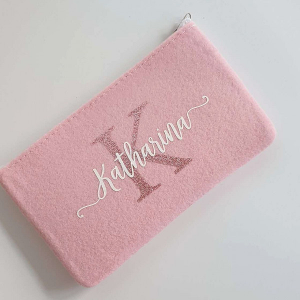 Kleine Schminktasche aus Filz 18x10 cm | Personalisiert | Kosmetiktasche mit Namen | Stifte Tasche | Filz-Mäppchen | Geschenk | Beauty Bag – Bild 6