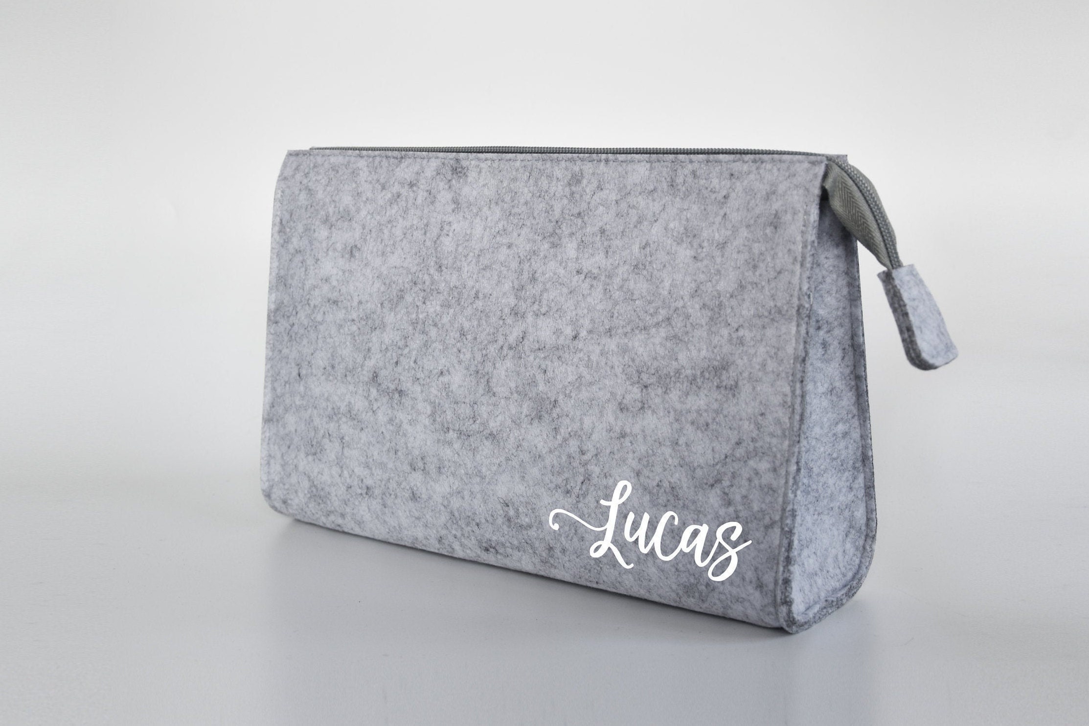 Personalisierte Kosmetiktasche aus Filz 28x19x8 cm | Kulturtasche | Schminktasche | Wickeltasche | Namen – Bild 2