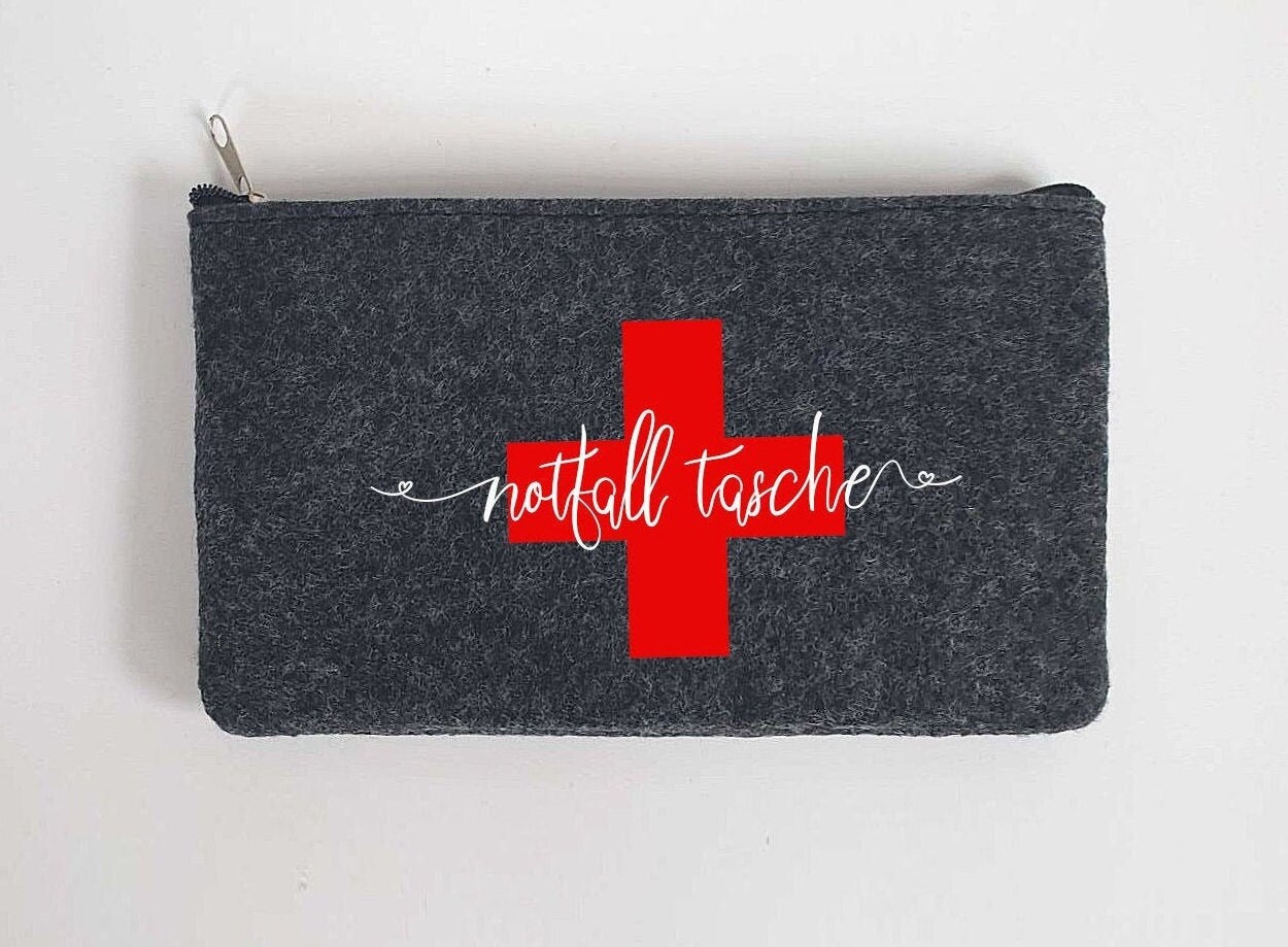 Kleine Erste Hilfe Tasche aus Filz 18x10 cm | Personalisiert mit Wunschtext | für Pflaster etc. | Filz-Notfall-Tasche | Geschenk – Bild 5
