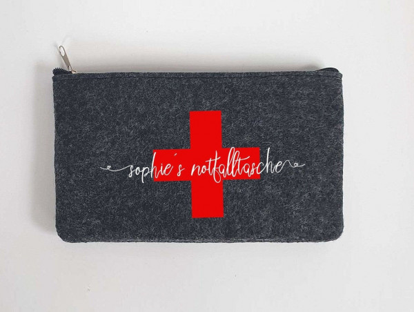 Kleine Erste Hilfe Tasche aus Filz 18x10 cm | Personalisiert mit Wunschtext | für Pflaster etc. | Filz-Notfall-Tasche | Geschenk – Bild 6