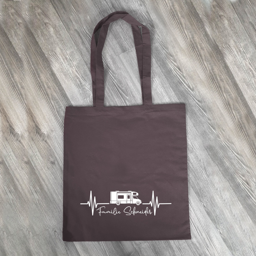 Personalisierte Baumwolltasche, Stoffbeutel, Tasche, 100% Baumwolle, Geschenk, Geschenkidee, Camping, Unterwegs, Herzschlag
