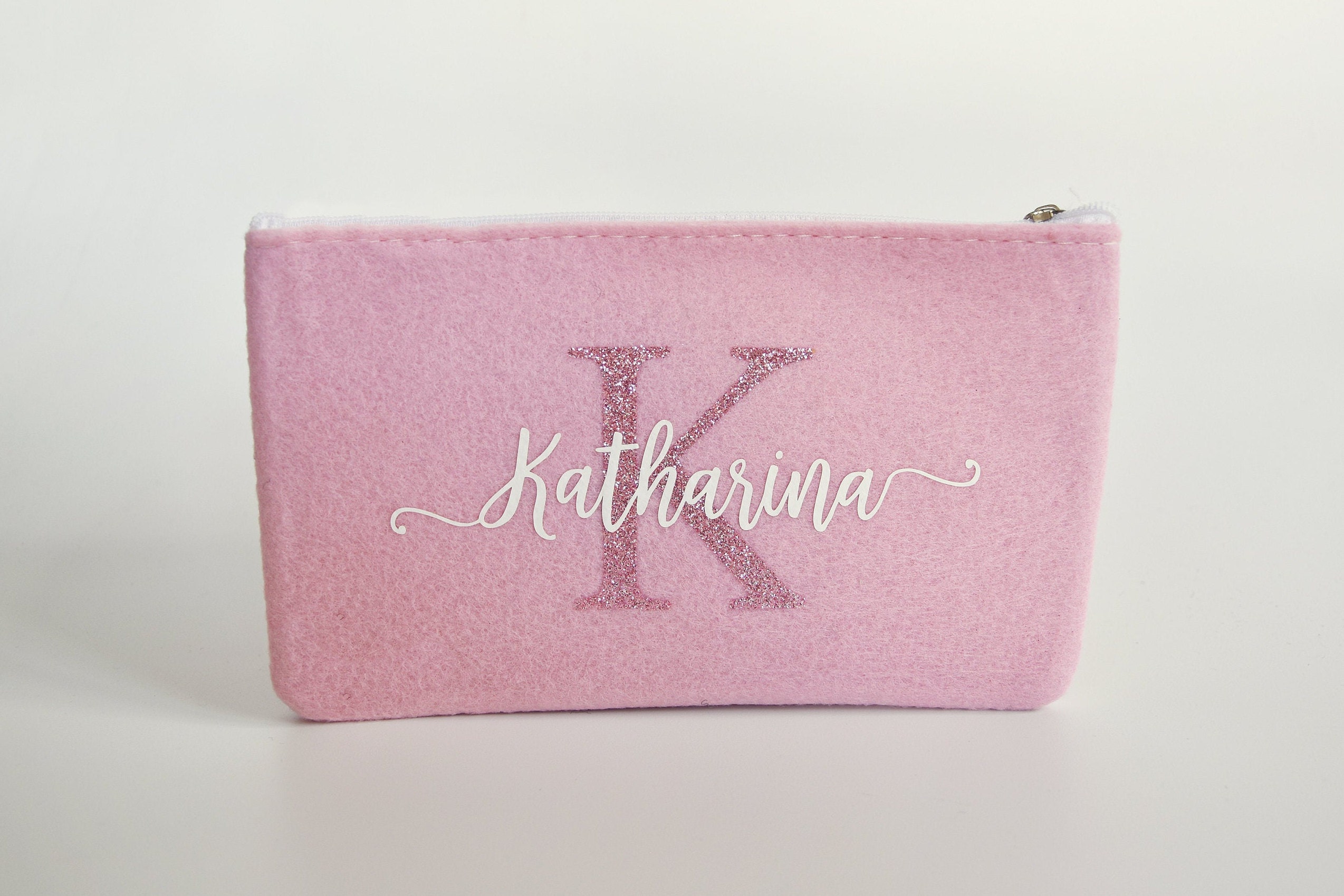 Kleine Schminktasche aus Filz 18x10 cm | Personalisiert | Kosmetiktasche mit Namen | Stifte Tasche | Filz-Mäppchen | Geschenk | Beauty Bag – Bild 2
