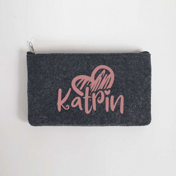 Kleine Schminktasche / Mäppchen aus Filz 18x10 cm | Personalisiert | Kosmetiktasche mit Namen |  Filz-Mäppchen | Geschenk | Beauty Bag – Bild 4