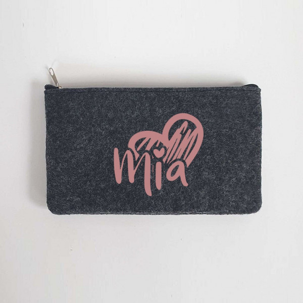Kleine Schminktasche / Mäppchen aus Filz 18x10 cm | Personalisiert | Kosmetiktasche mit Namen |  Filz-Mäppchen | Geschenk | Beauty Bag – Bild 3