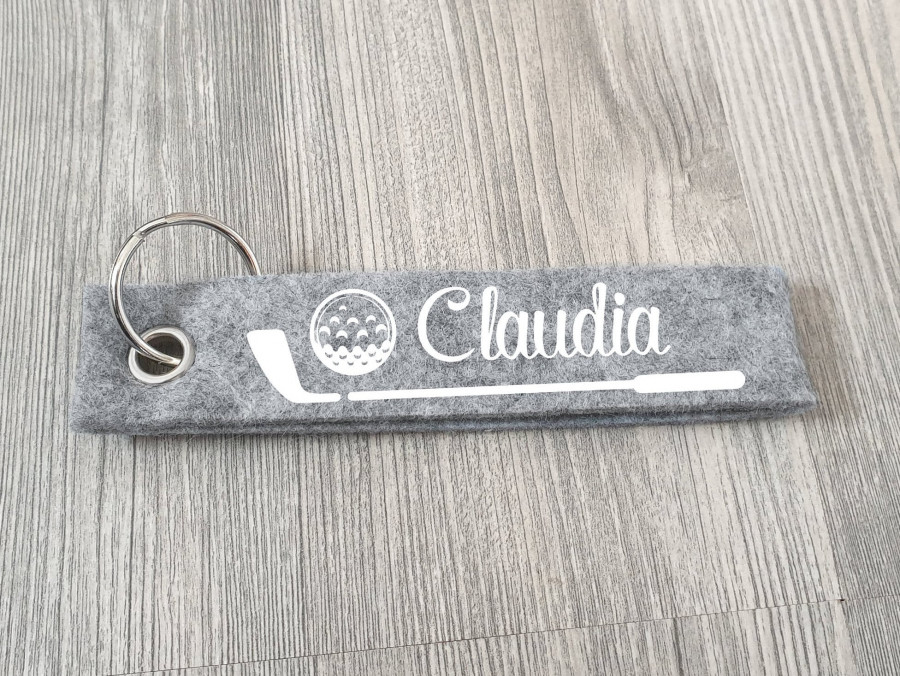 Golfer Schlüsselanhänger personalisiert mit Wunschtext, Golf, Anhänger mit Text, Schlüsselanhänger, Geschenkidee