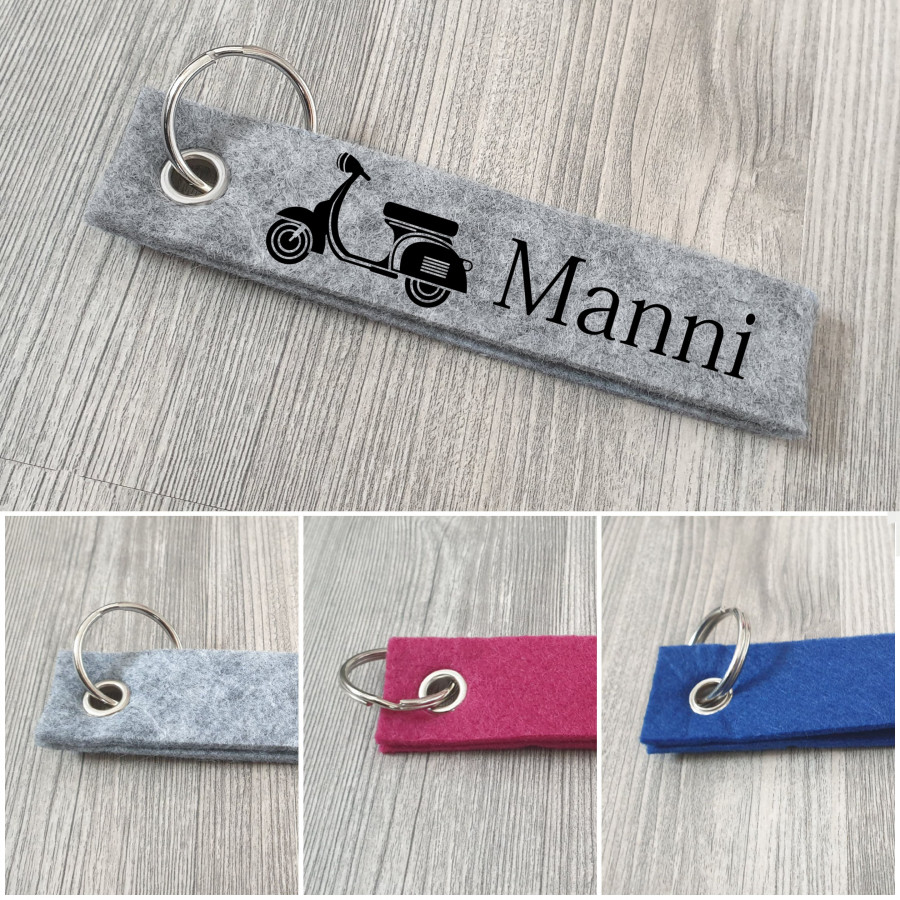 Schlüsselanhänger Roller personalisiert mit dem Wunschnamen, Anhänger mit Text, Schlüsselanhänger, Geschenk