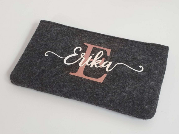Kleine Schminktasche aus Filz 18x10 cm | Personalisiert | Kosmetiktasche mit Namen | Kulturtasche | Filz-Mäppchen | Geschenk | Beauty Bag – Bild 6