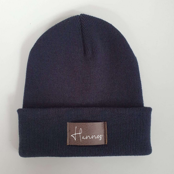Kinder Mütze personalisiert | Hipster Beanie | Mütze | Wintermütze | Blaue Mütze mit Namen | Herbst – Bild 3