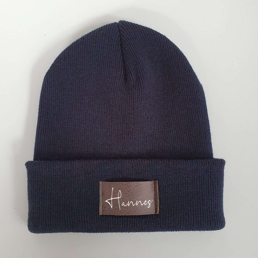 Kinder Mütze personalisiert | Hipster Beanie | Mütze | Wintermütze | Blaue Mütze mit Namen | Herbst