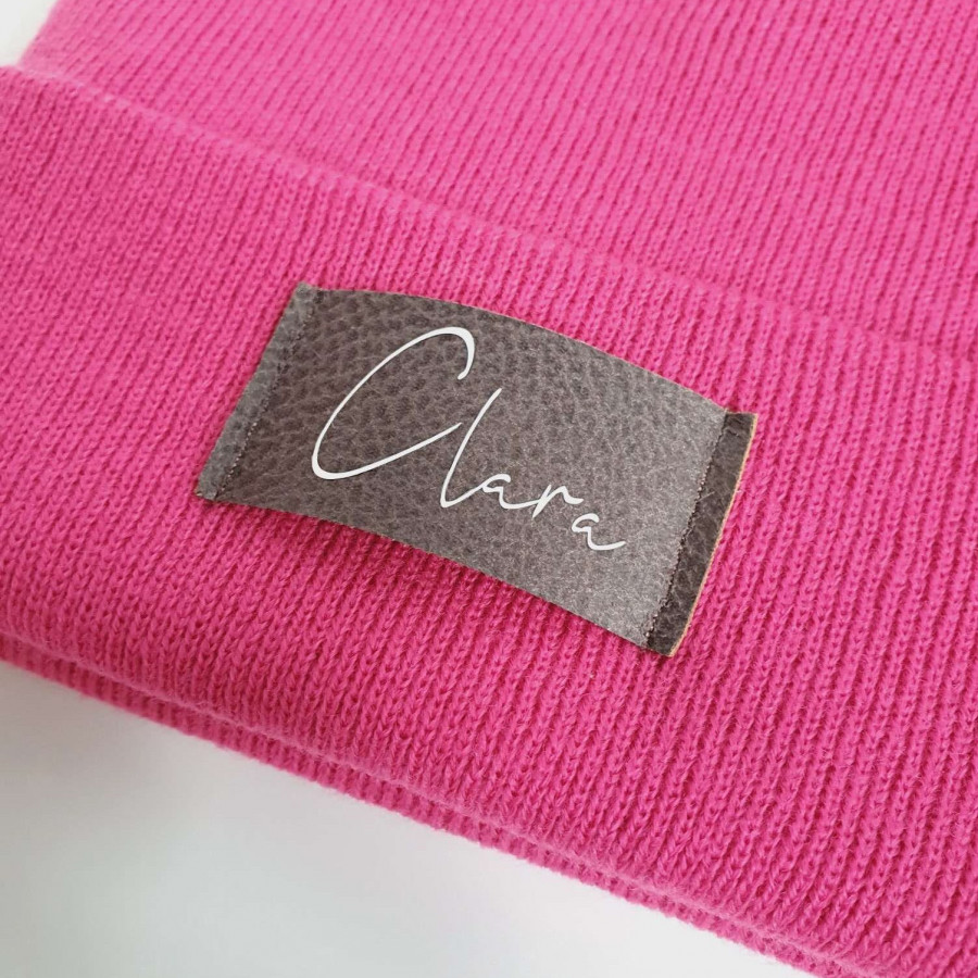 Kinder Mütze personalisiert | Hipster Beanie | Mütze | Wintermütze | Pinke Mütze mit Namen | Herbst