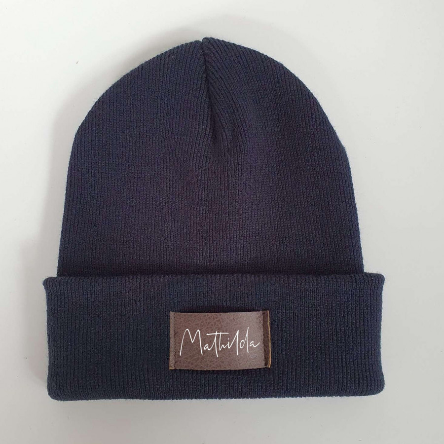 Kinder Mütze personalisiert | Hipster Beanie | Mütze | Wintermütze | Blaue Mütze mit Namen | Herbst