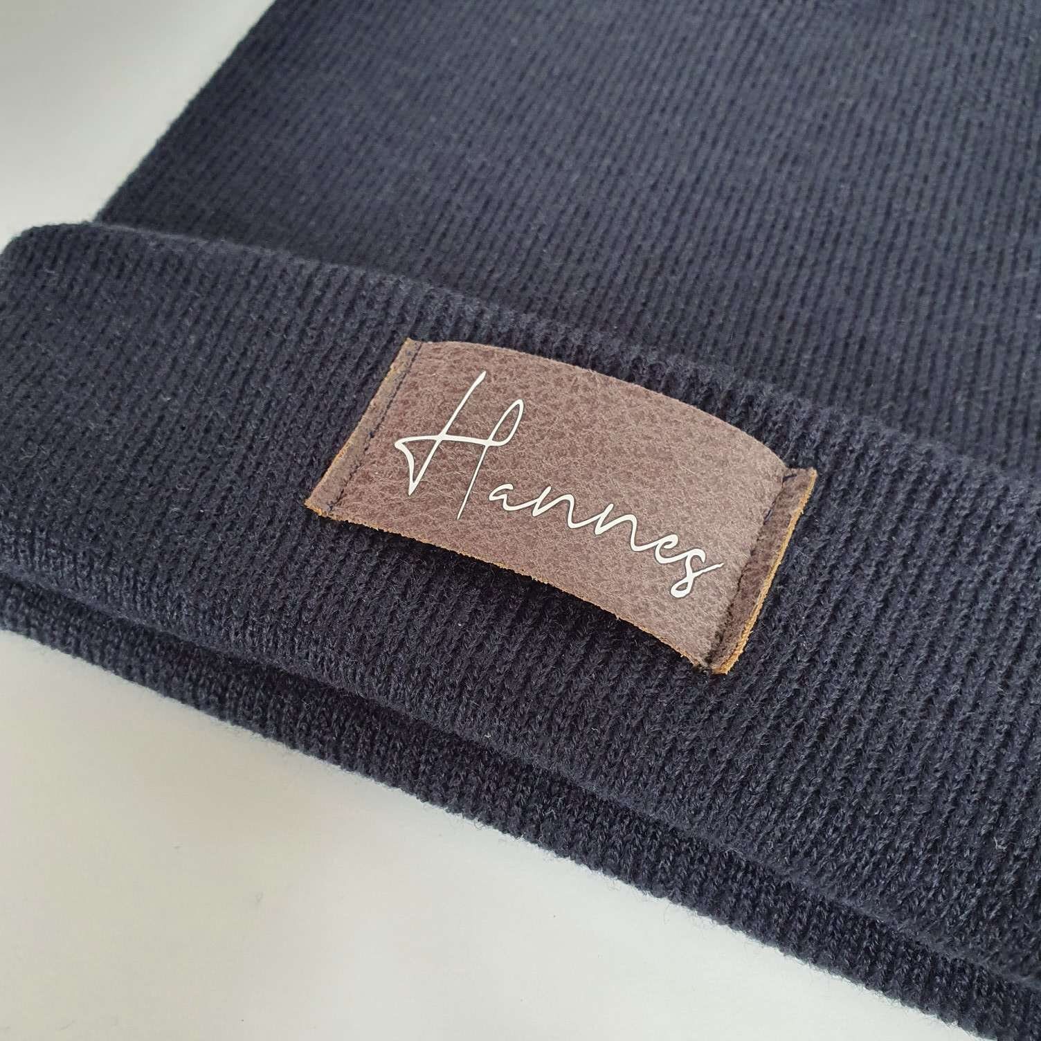 Kinder Mütze personalisiert | Hipster Beanie | Mütze | Wintermütze | Blaue Mütze mit Namen | Herbst – Bild 7