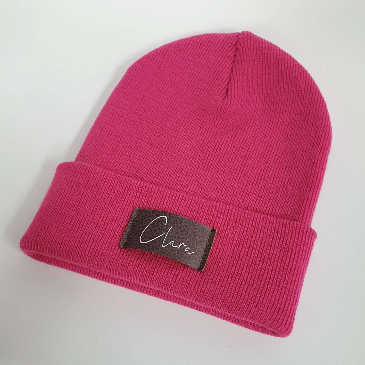 Kinder Mütze personalisiert | Hipster Beanie | Mütze | Wintermütze | Pinke Mütze mit Namen | Herbst – Bild 5