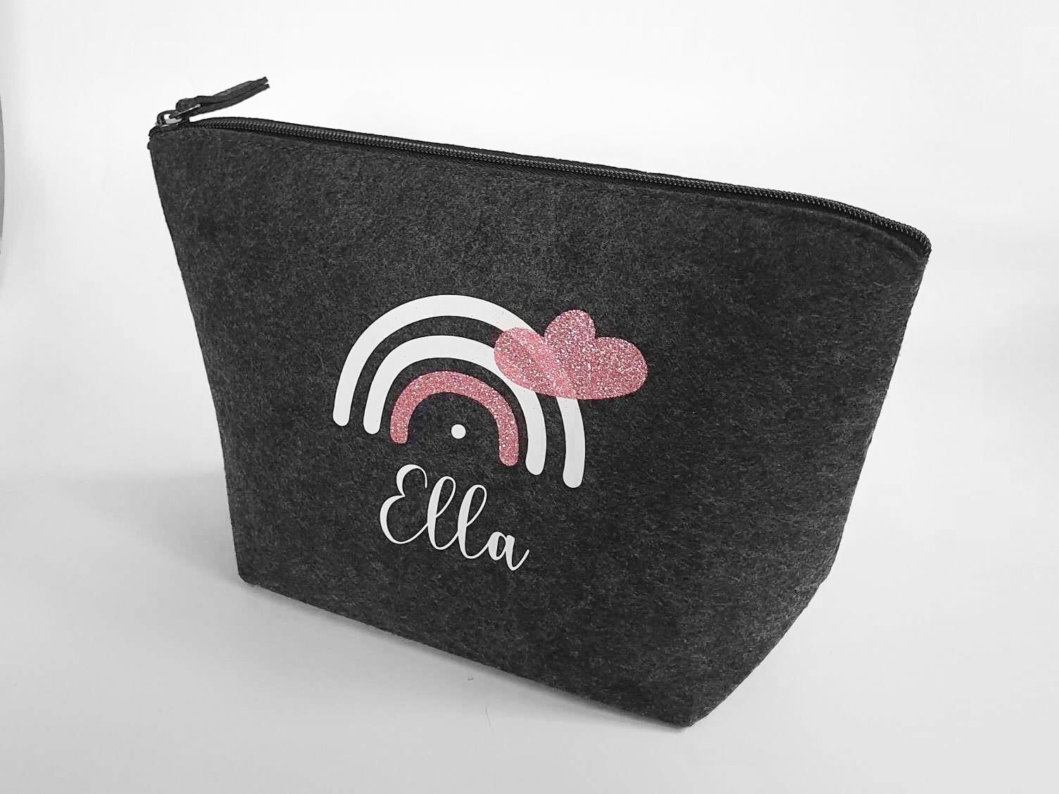 Personalisierte Tasche aus Filz 19x18x9 cm | Kulturtasche | Wickeltasche | Kosmetiktasche | Krimskrams-Tasche | Schminktasche | Geschenk – Bild 2