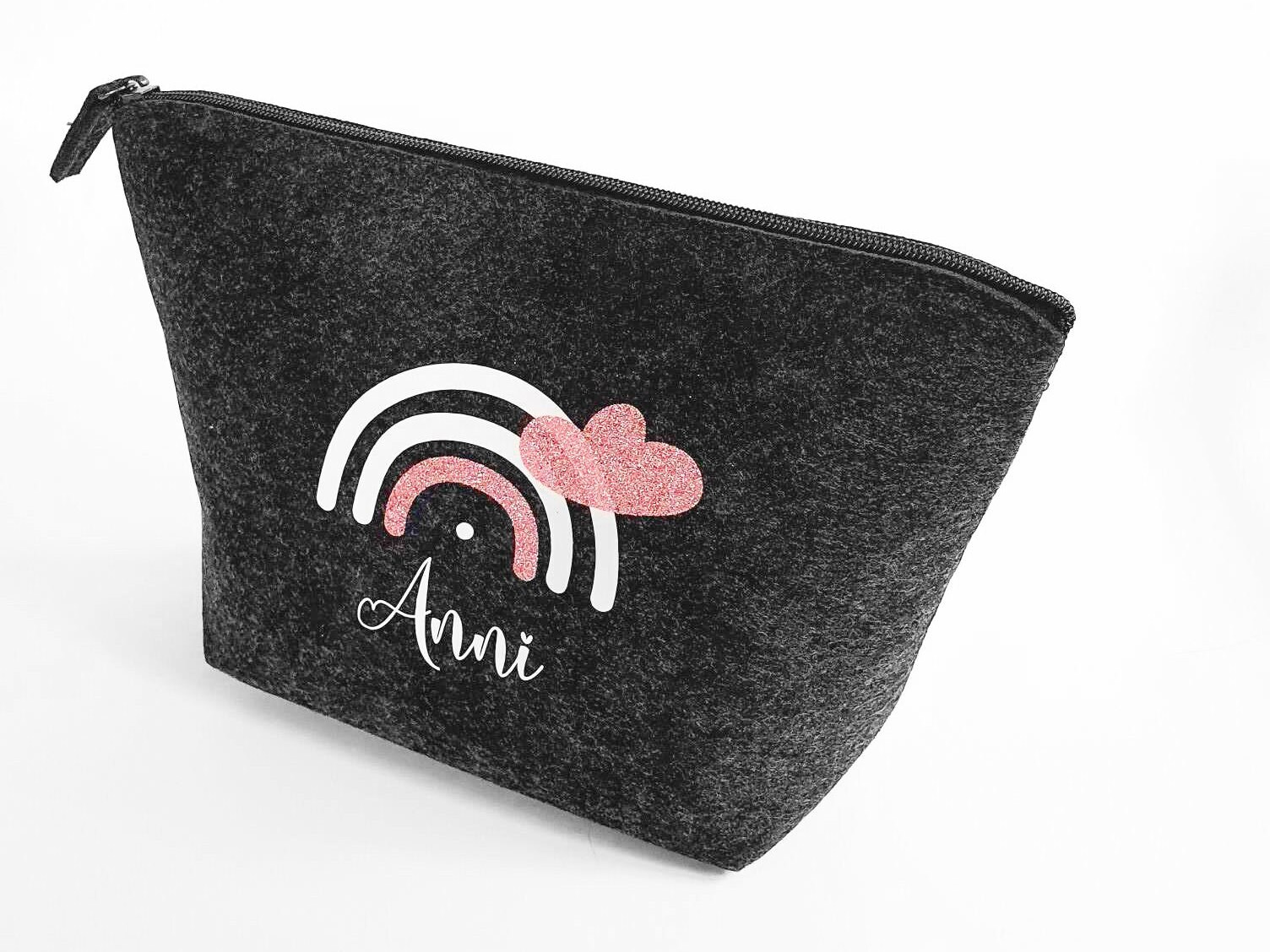 Personalisierte Tasche aus Filz 19x18x9 cm | Kulturtasche | Wickeltasche | Kosmetiktasche | Krimskrams-Tasche | Schminktasche | Geschenk – Bild 6