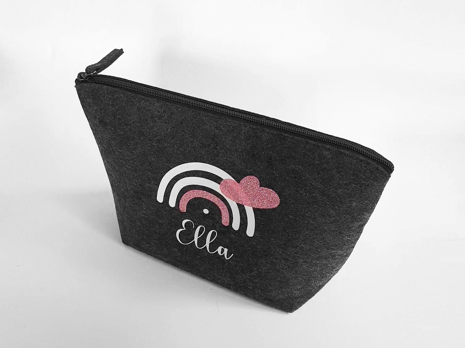 Personalisierte Tasche aus Filz 19x18x9 cm | Kulturtasche | Wickeltasche | Kosmetiktasche | Krimskrams-Tasche | Schminktasche | Geschenk – Bild 3