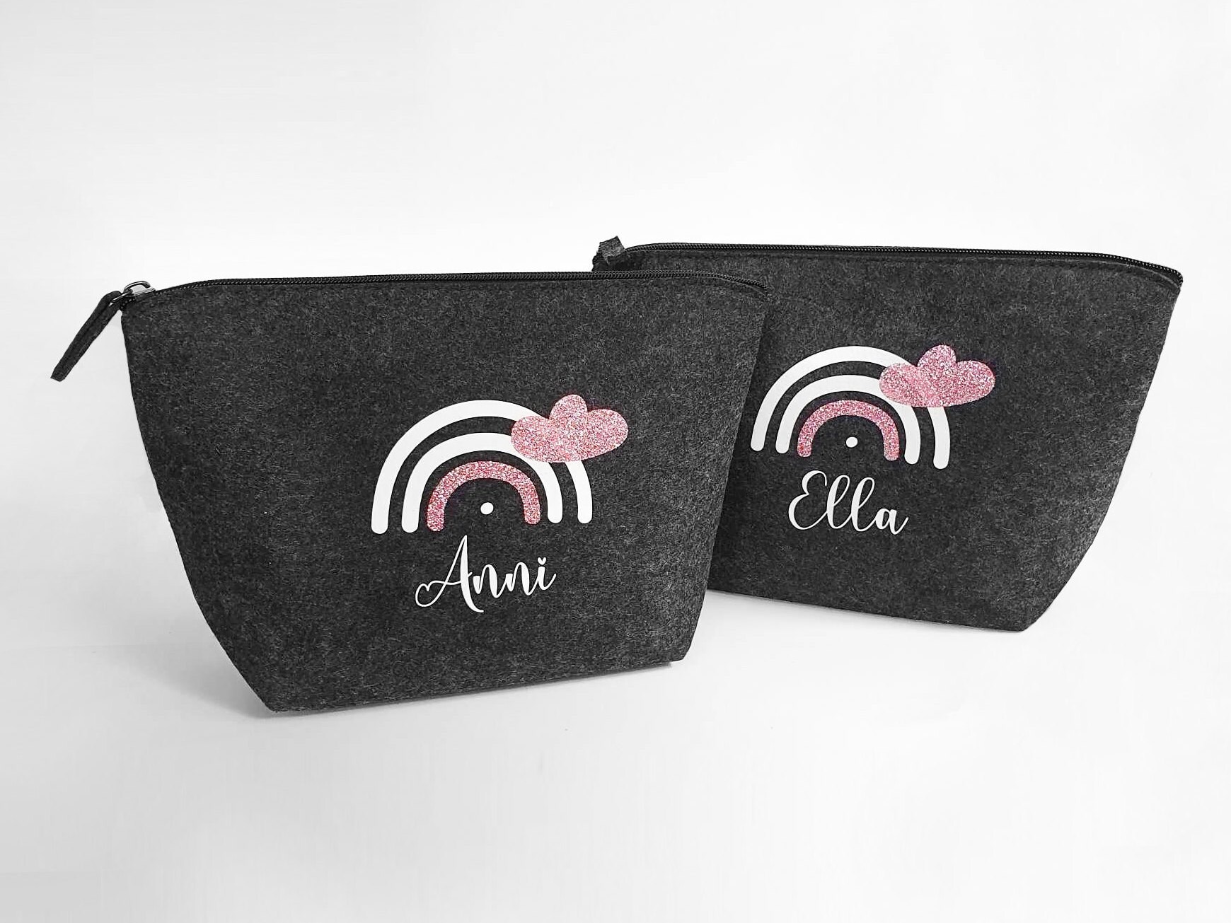 Personalisierte Tasche aus Filz 19x18x9 cm | Kulturtasche | Wickeltasche | Kosmetiktasche | Krimskrams-Tasche | Schminktasche | Geschenk – Bild 8