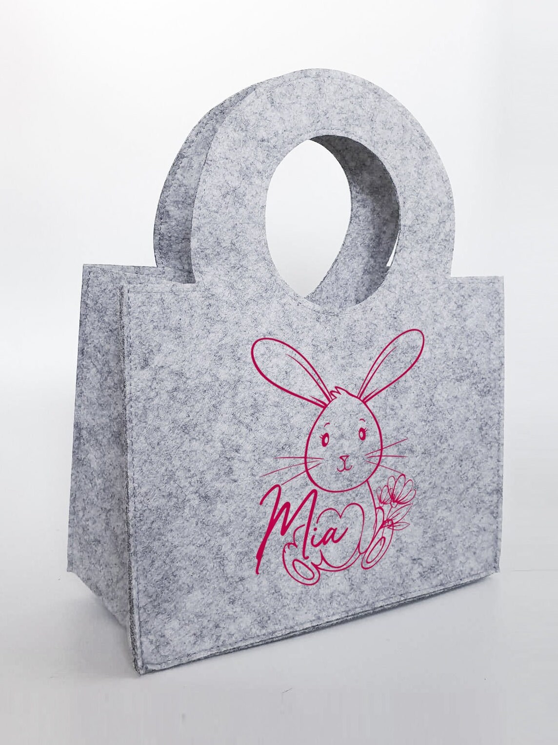 Personalisierte süße Ostertasche aus Filz 27 x 13 x 21 cm | Tasche mit Namen | Oster-Tasche | Osterkorb | Geschenk | Ostern – Bild 2