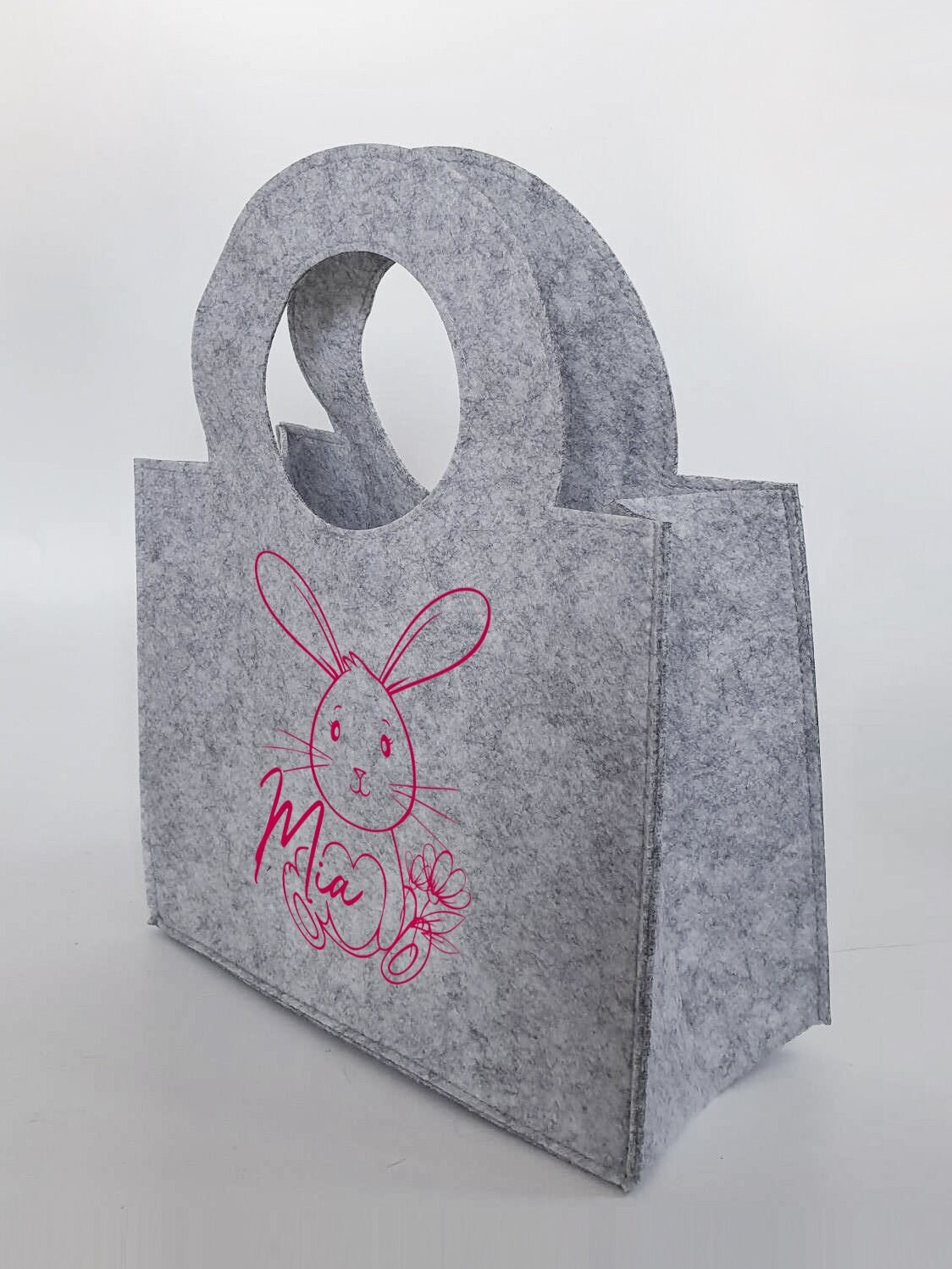 Personalisierte süße Ostertasche aus Filz 27 x 13 x 21 cm | Tasche mit Namen | Oster-Tasche | Osterkorb | Geschenk | Ostern – Bild 3