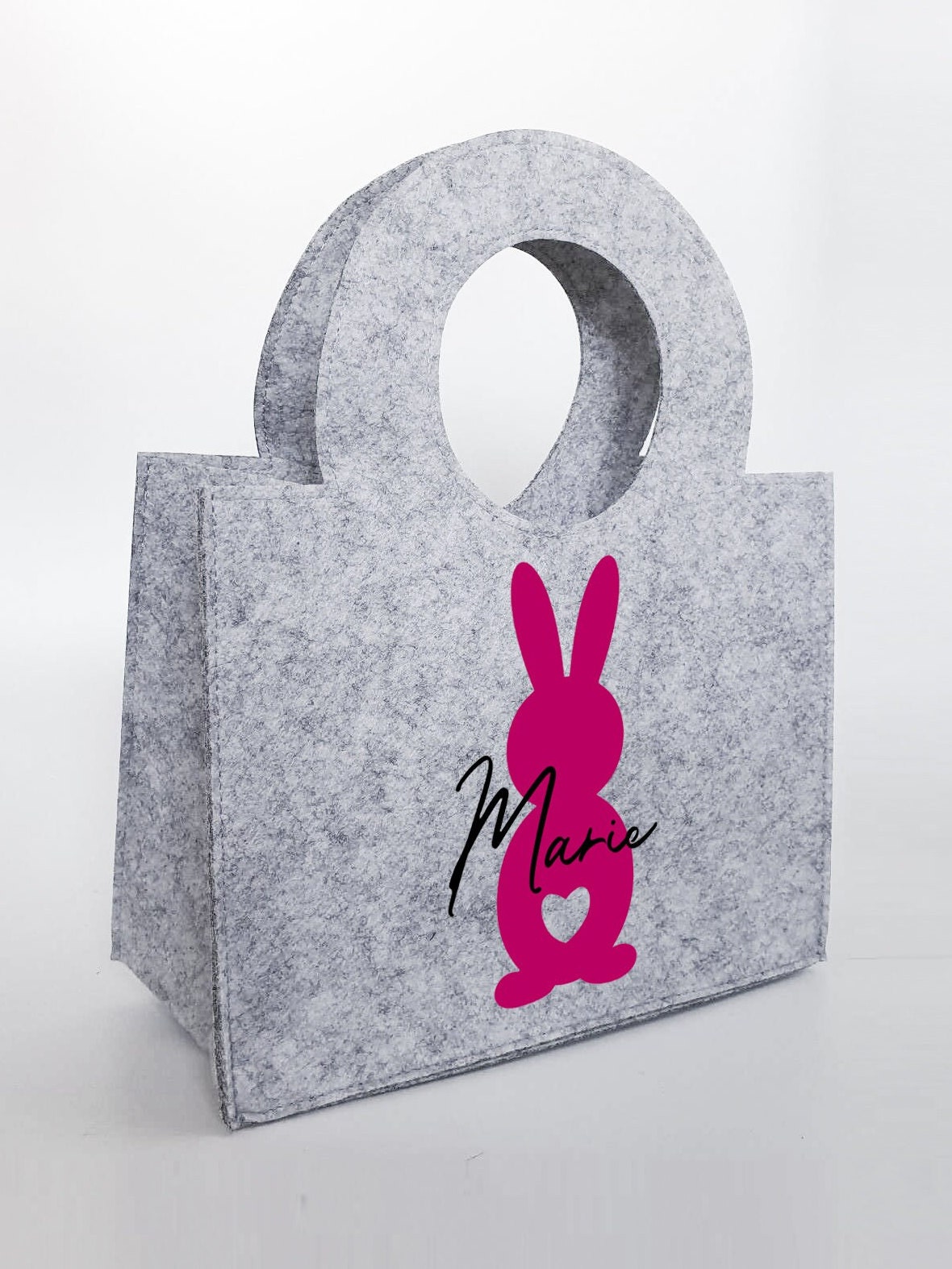 Personalisiertes Osterkörbchen aus Filz 27 x 13 x 21 cm | Tasche mit Namen | Ostertasche | Osterkorb | Geschenk | Ostern – Bild 4