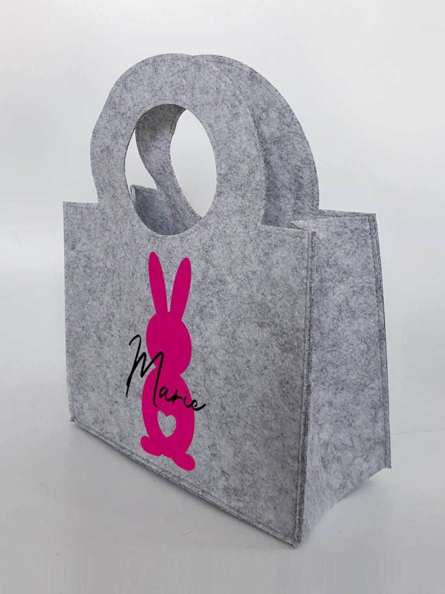 Personalisiertes Osterkörbchen aus Filz 27 x 13 x 21 cm | Tasche mit Namen | Ostertasche | Osterkorb | Geschenk | Ostern