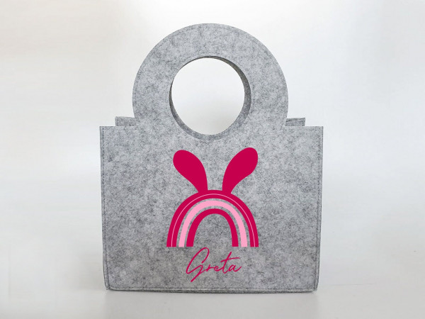 Personalisierte Oster-Tasche aus Filz 27 x 13 x 21 cm | Tasche mit Namen | Ostertasche | Osterkorb | Geschenk | Ostern – Bild 4