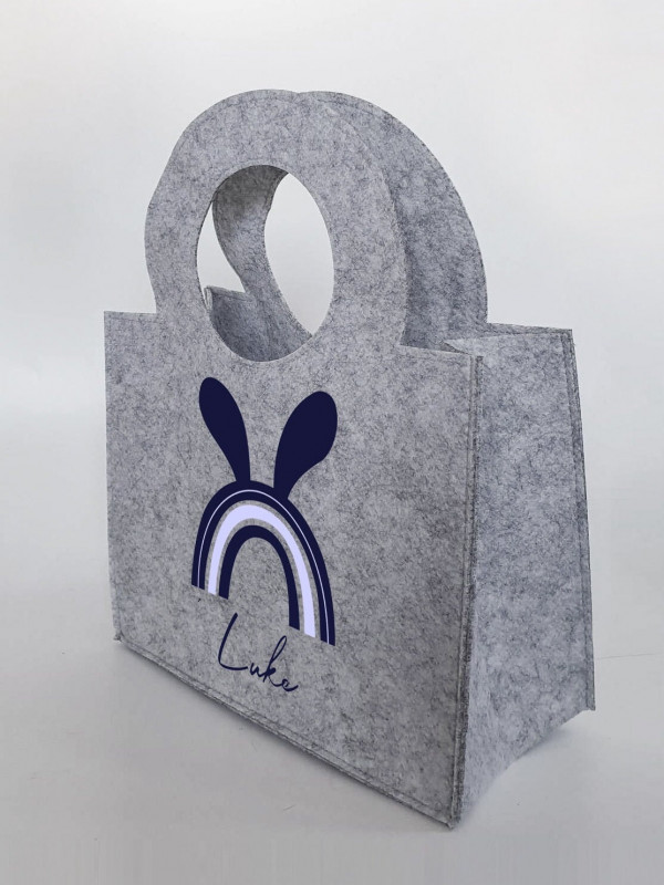 Personalisierte Oster-Tasche aus Filz 27 x 13 x 21 cm | Tasche mit Namen | Ostertasche | Osterkorb | Geschenk | Ostern – Bild 3