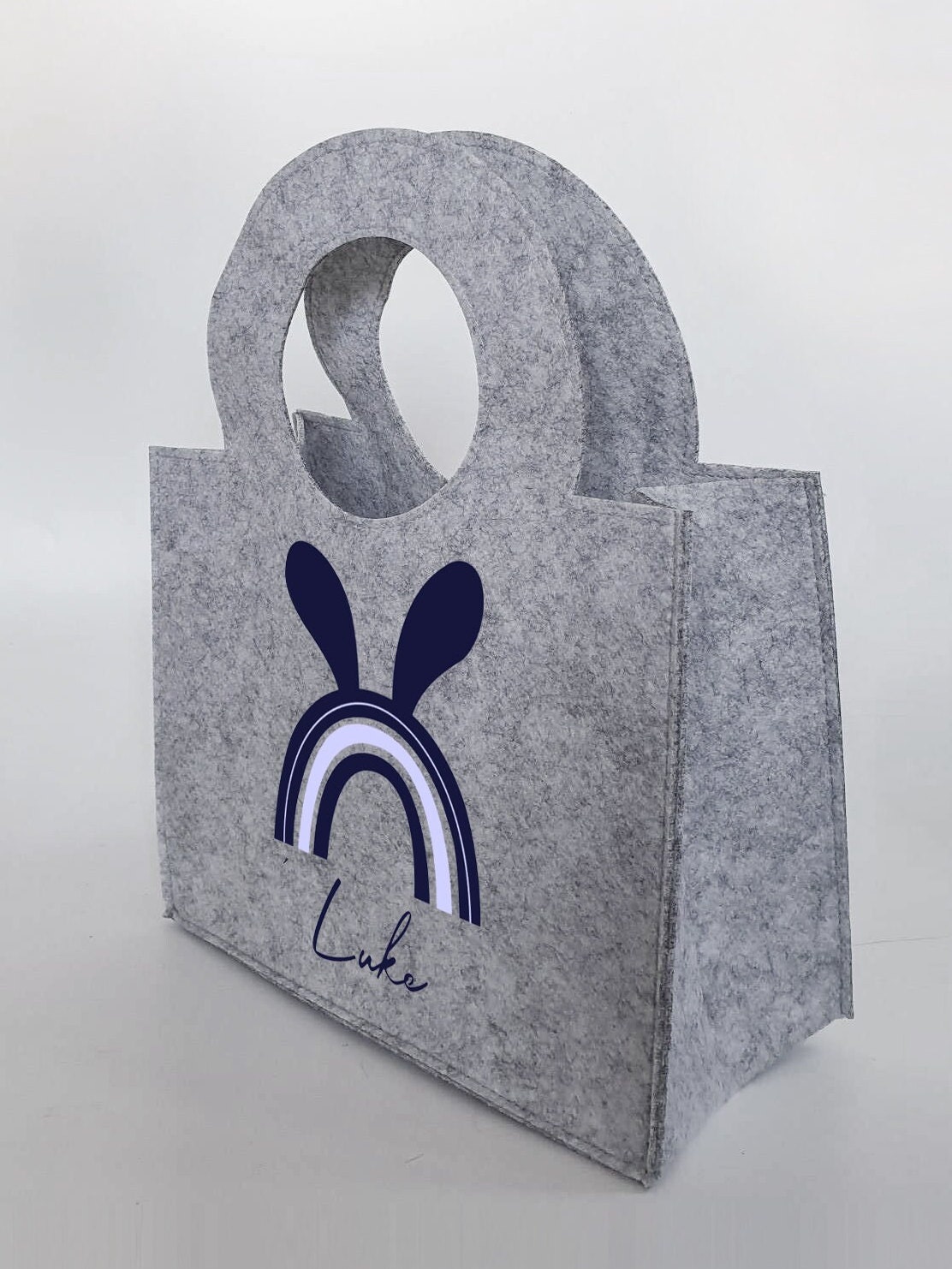 Personalisierte Oster-Tasche aus Filz 27 x 13 x 21 cm | Tasche mit Namen | Ostertasche | Osterkorb | Geschenk | Ostern – Bild 3