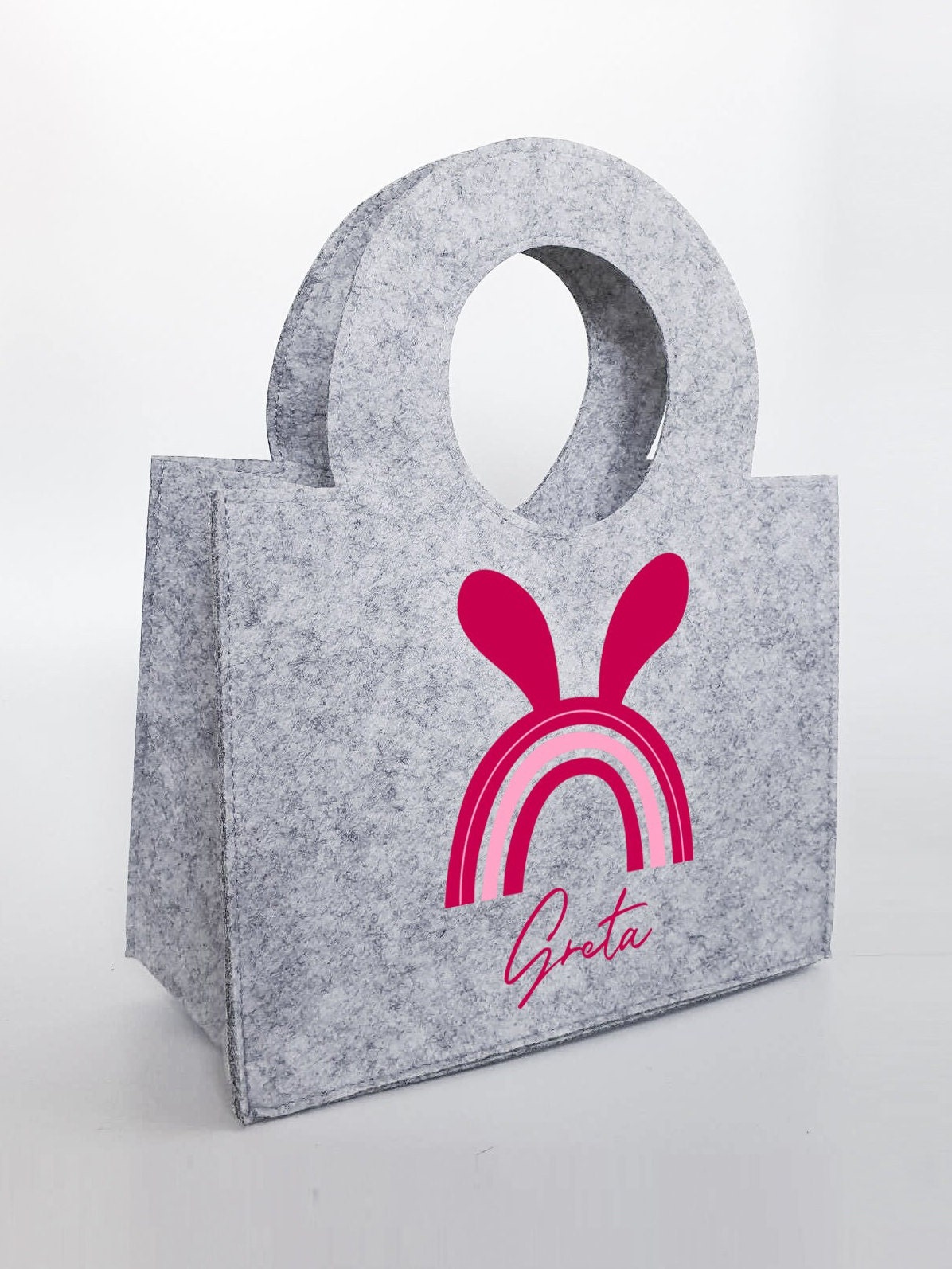Personalisierte Oster-Tasche aus Filz 27 x 13 x 21 cm | Tasche mit Namen | Ostertasche | Osterkorb | Geschenk | Ostern – Bild 5