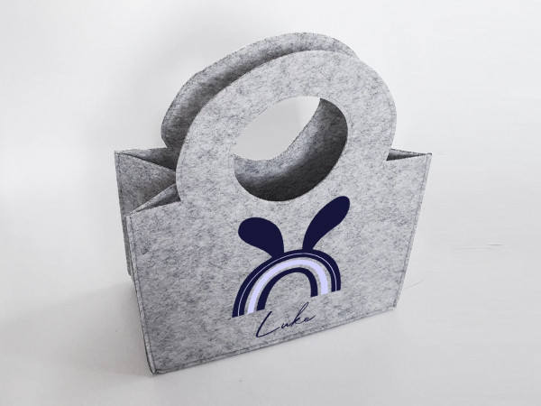 Personalisierte Oster-Tasche aus Filz 27 x 13 x 21 cm | Tasche mit Namen | Ostertasche | Osterkorb | Geschenk | Ostern – Bild 7