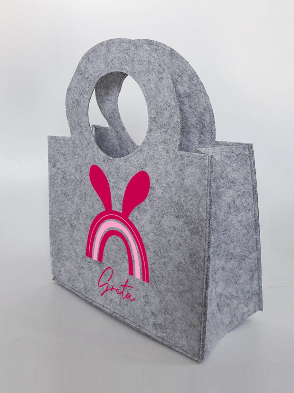 Personalisierte Oster-Tasche aus Filz 27 x 13 x 21 cm | Tasche mit Namen | Ostertasche | Osterkorb | Geschenk | Ostern – Bild 8