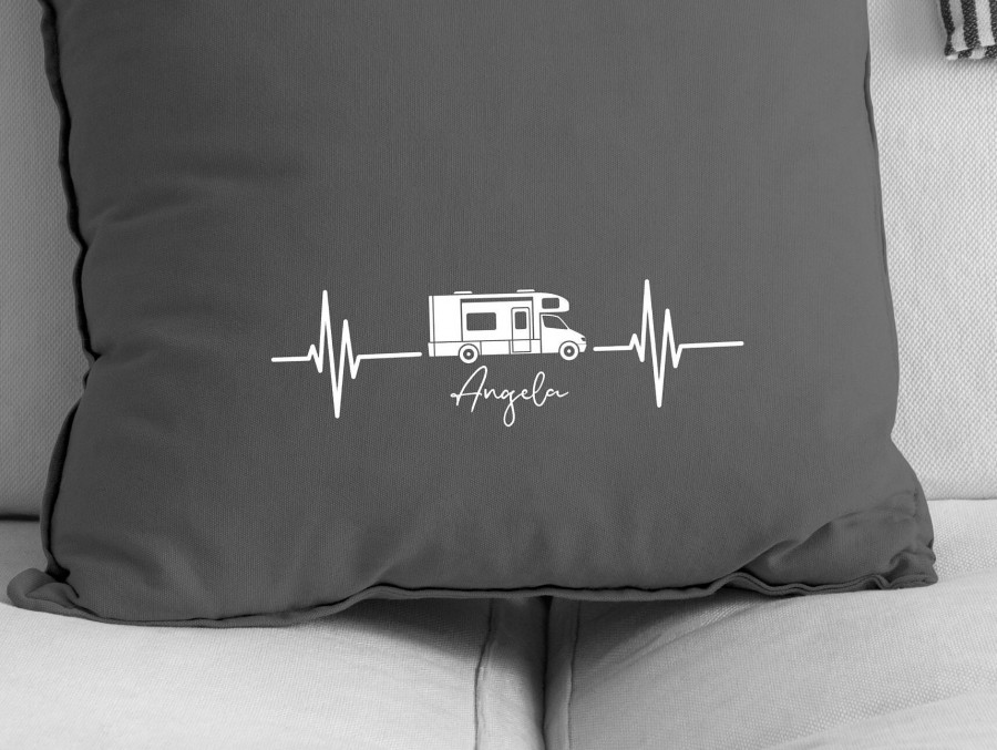 Camping - Wohnmobil Kissenhülle 50 x 50 cm personalisiert | Kissenbezug | Camping | Wohnwagen | Zubehör | Camp | Deko