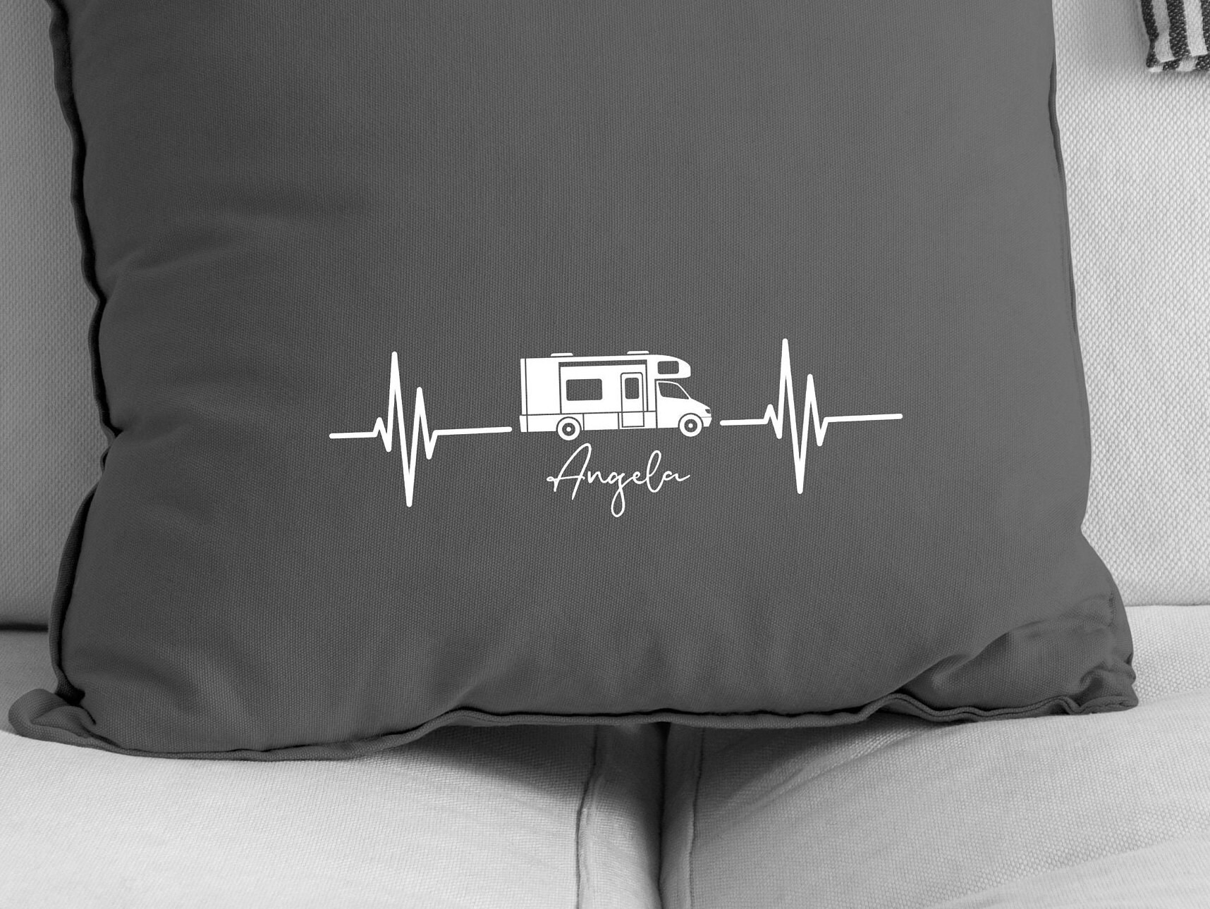 Camping - Wohnmobil Kissenhülle 50 x 50 cm personalisiert | Kissenbezug | Camping | Wohnwagen | Zubehör | Camp | Deko – Bild 2