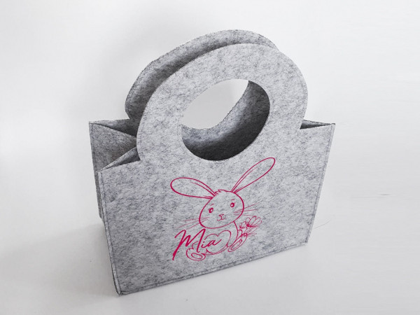 Personalisierte süße Ostertasche aus Filz 27 x 13 x 21 cm | Tasche mit Namen | Oster-Tasche | Osterkorb | Geschenk | Ostern – Bild 4