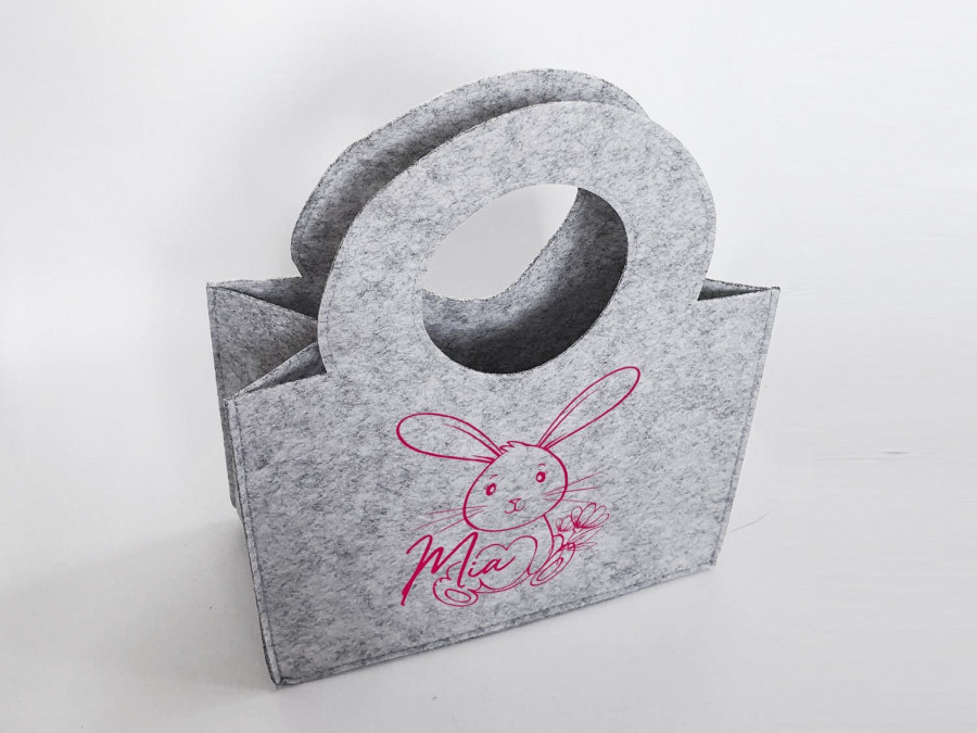 Personalisierte süße Ostertasche aus Filz 27 x 13 x 21 cm | Tasche mit Namen | Oster-Tasche | Osterkorb | Geschenk | Ostern