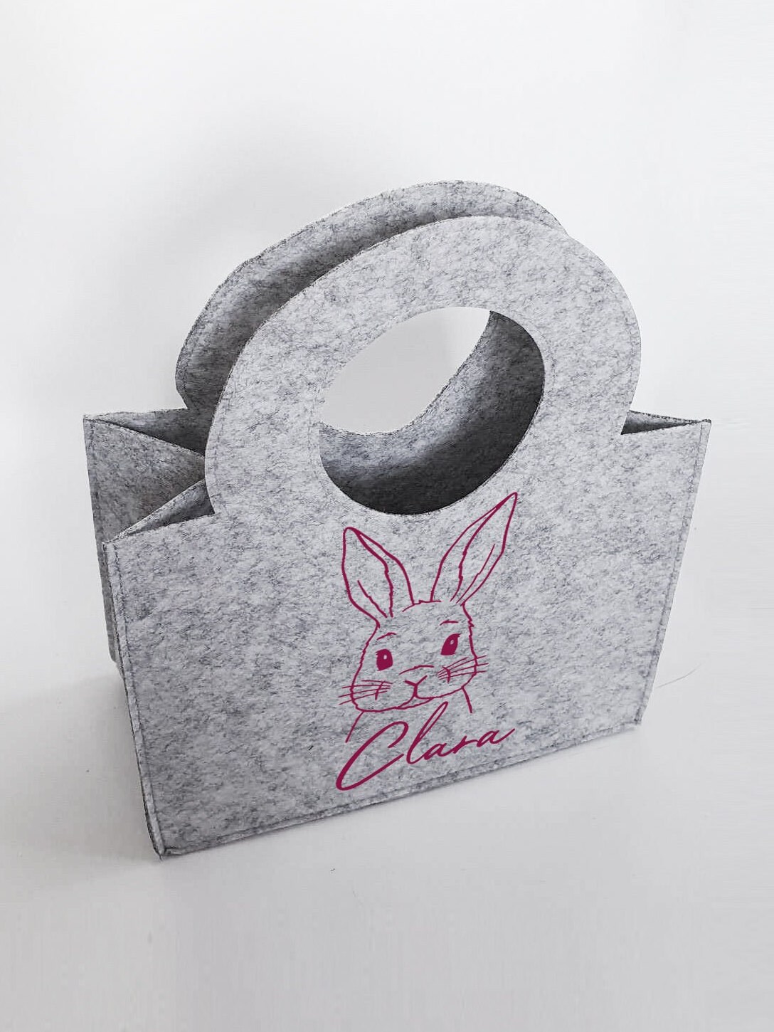 Personalisierte Oster-Tasche aus Filz 27 x 13 x 21 cm | Hase mit Sonnenbrille | Tasche mit Namen | Ostertasche | Geschenk | Ostern – Bild 5