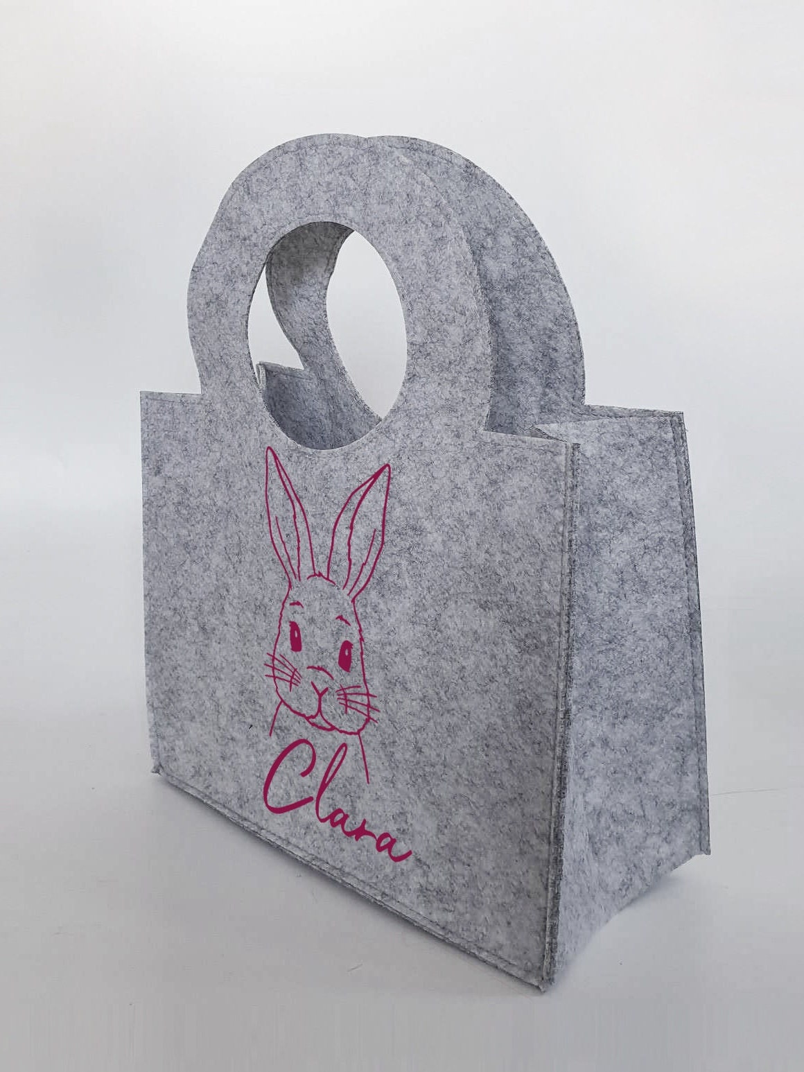Personalisierte Oster-Tasche aus Filz 27 x 13 x 21 cm | Hase mit Sonnenbrille | Tasche mit Namen | Ostertasche | Geschenk | Ostern – Bild 9