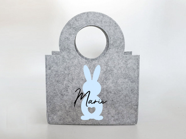 Personalisiertes Osterkörbchen aus Filz 27 x 13 x 21 cm | Tasche mit Namen | Ostertasche | Osterkorb | Geschenk | Ostern – Bild 3