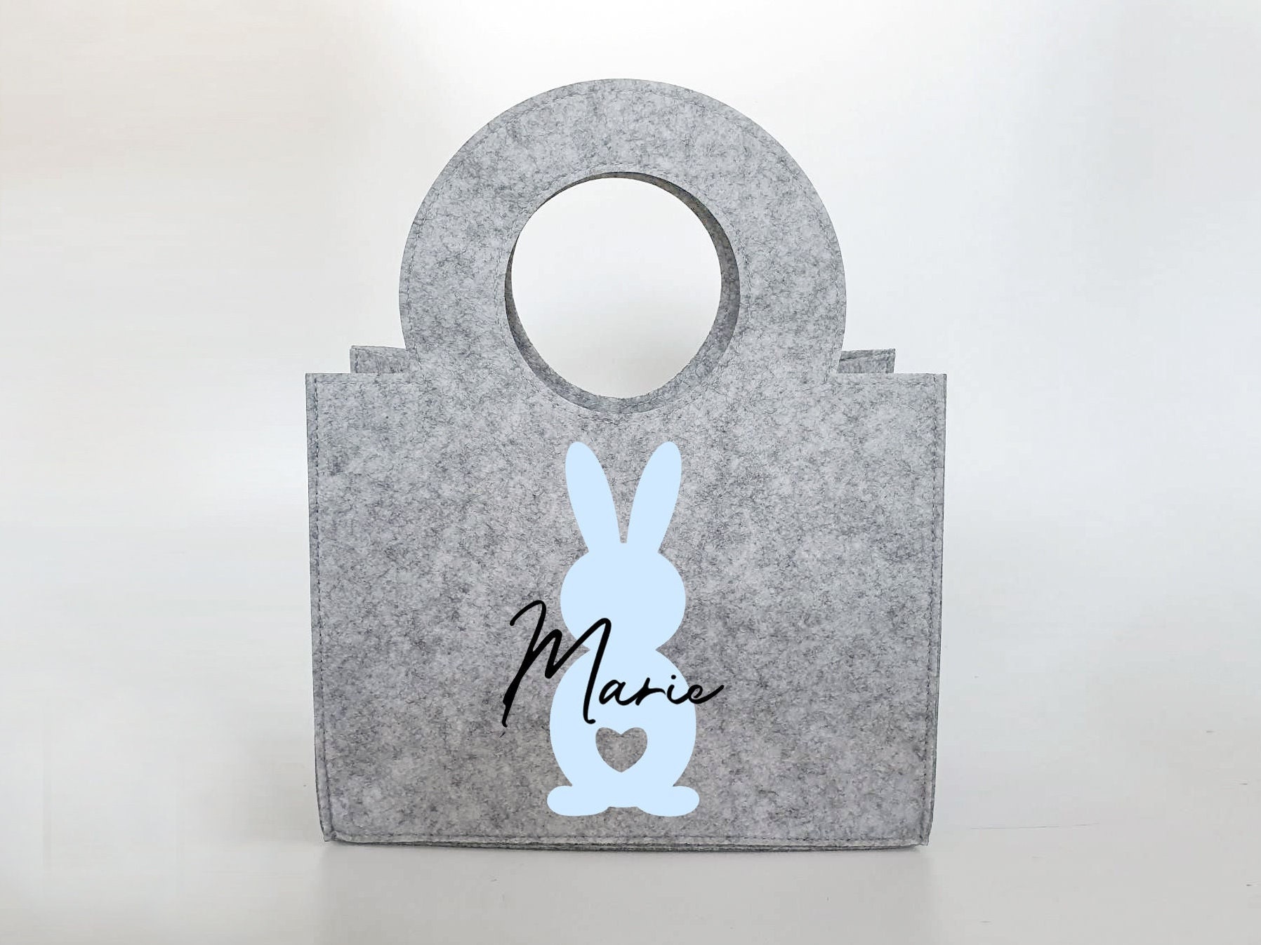 Personalisiertes Osterkörbchen aus Filz 27 x 13 x 21 cm | Tasche mit Namen | Ostertasche | Osterkorb | Geschenk | Ostern – Bild 3