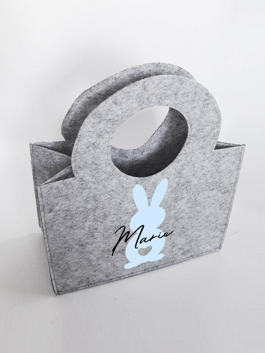 Personalisiertes Osterkörbchen aus Filz 27 x 13 x 21 cm | Tasche mit Namen | Ostertasche | Osterkorb | Geschenk | Ostern